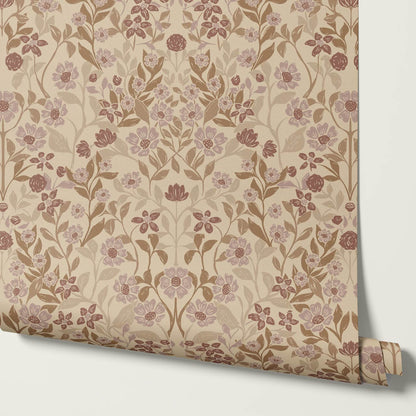 Lylou Blossom Tan Brown Wallpaper