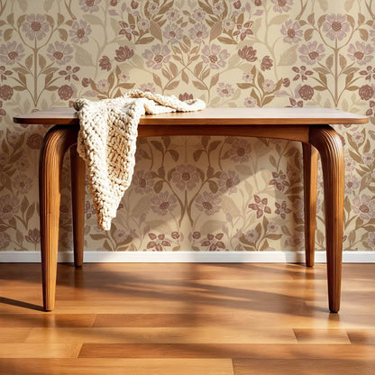 Lylou Blossom Tan Brown Wallpaper