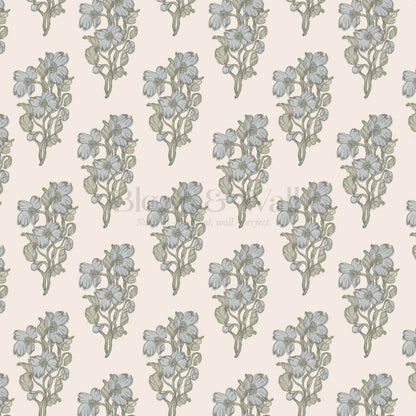 Mabel Field of Blooms Cream Pale Sky Wallpaper