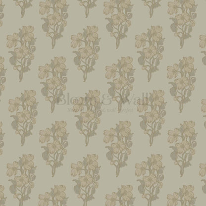 Mabel Field of Blooms Olive Pale Ochre Wallpaper