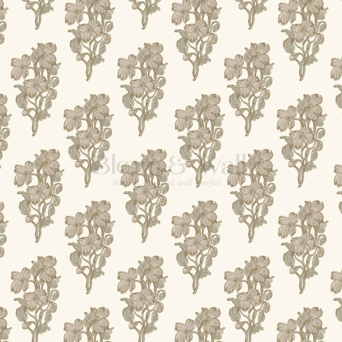 Mabel Field of Blooms Latte Stone Wallpaper