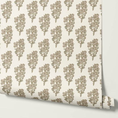Mabel Field of Blooms Latte Stone Wallpaper