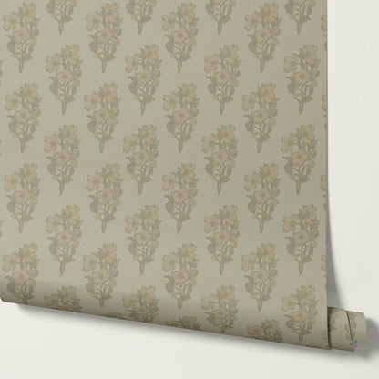 Mabel Field of Blooms Olive Pale Ochre Wallpaper