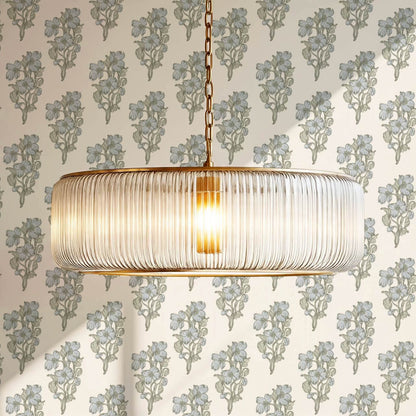 Mabel Field of Blooms Cream Pale Sky Wallpaper