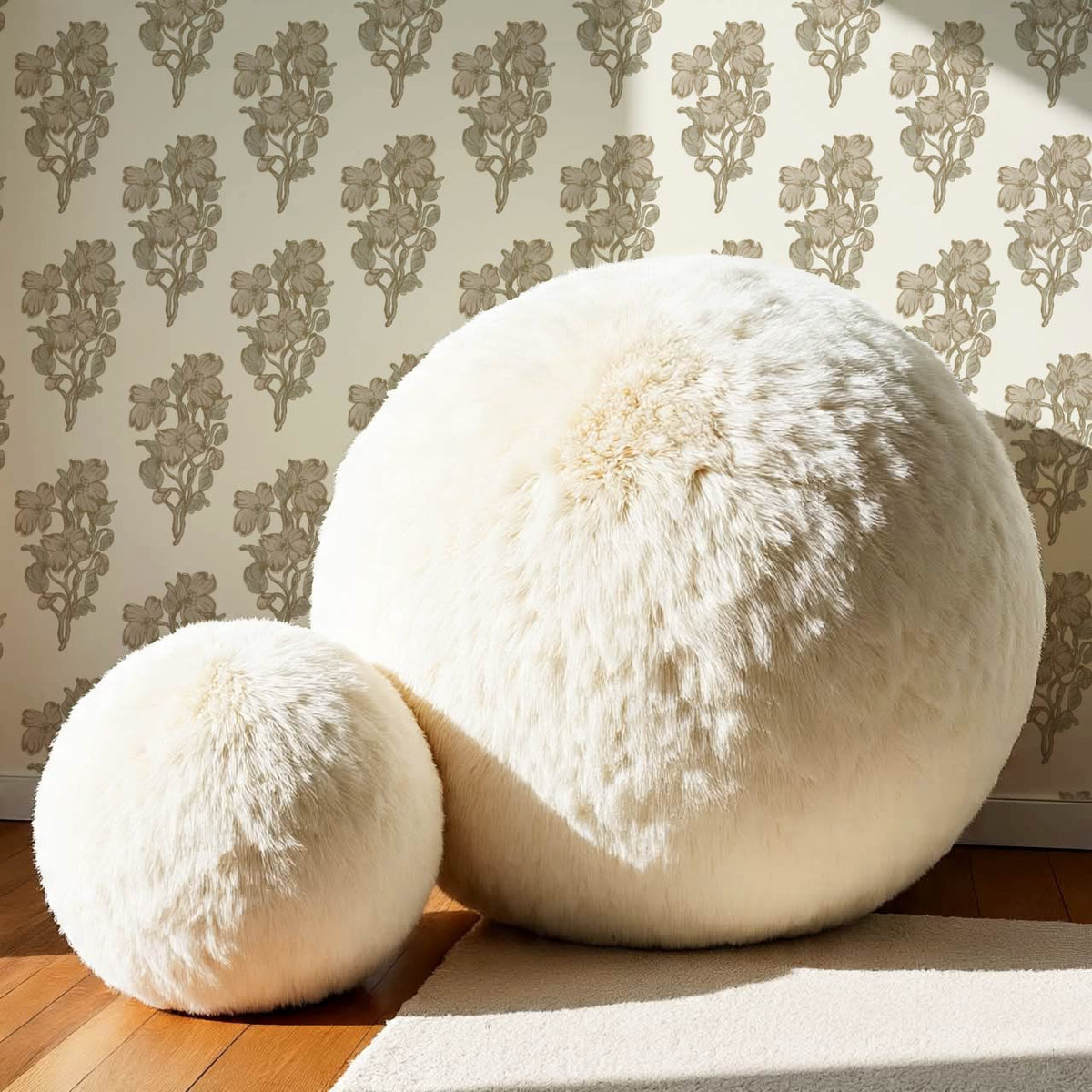 Mabel Field of Blooms Latte Stone Wallpaper