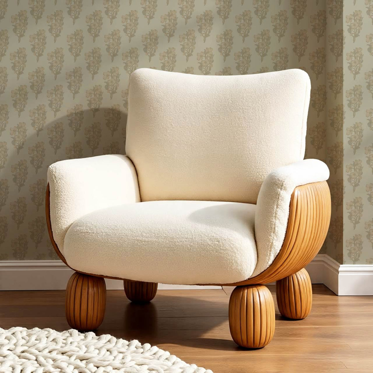 Mabel Field of Blooms Olive Pale Ochre Wallpaper
