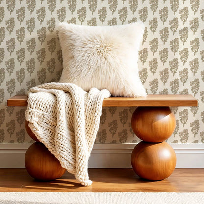 Mabel Field of Blooms Latte Stone Wallpaper