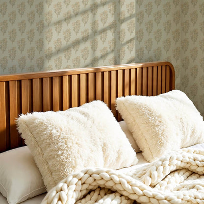 Mabel Field of Blooms Olive Pale Ochre Wallpaper