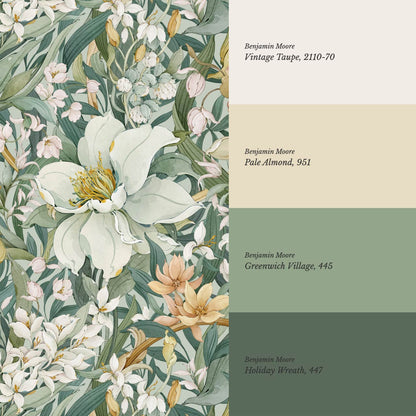 Madelle Blossom Botanica Light Mint Wallpaper