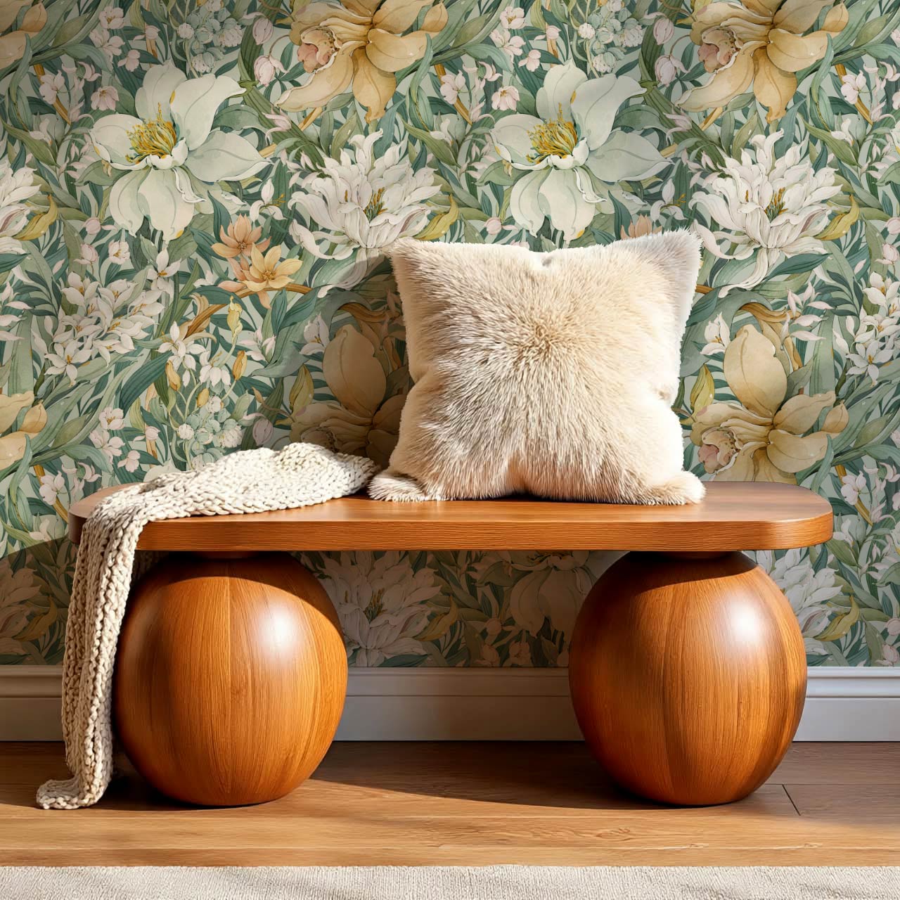 Madelle Blossom Botanica Light Mint Wallpaper
