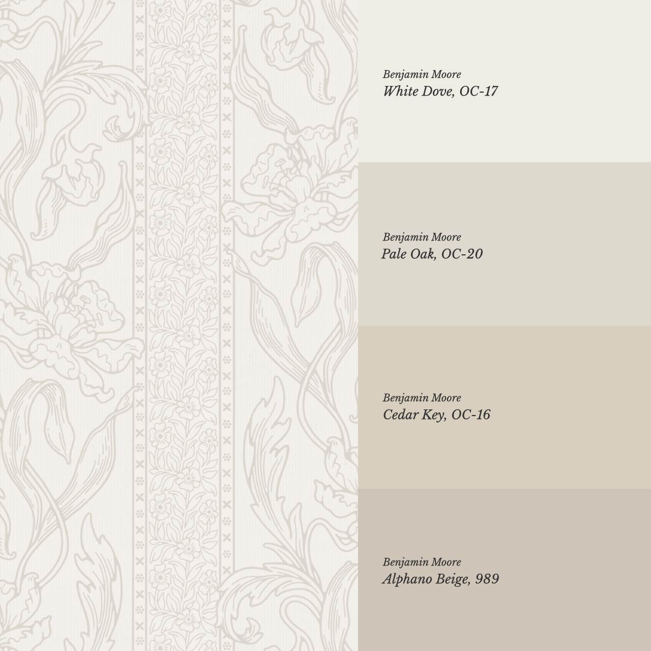 Micaela Art Nouveau Trailing Floral Beige Wallpaper