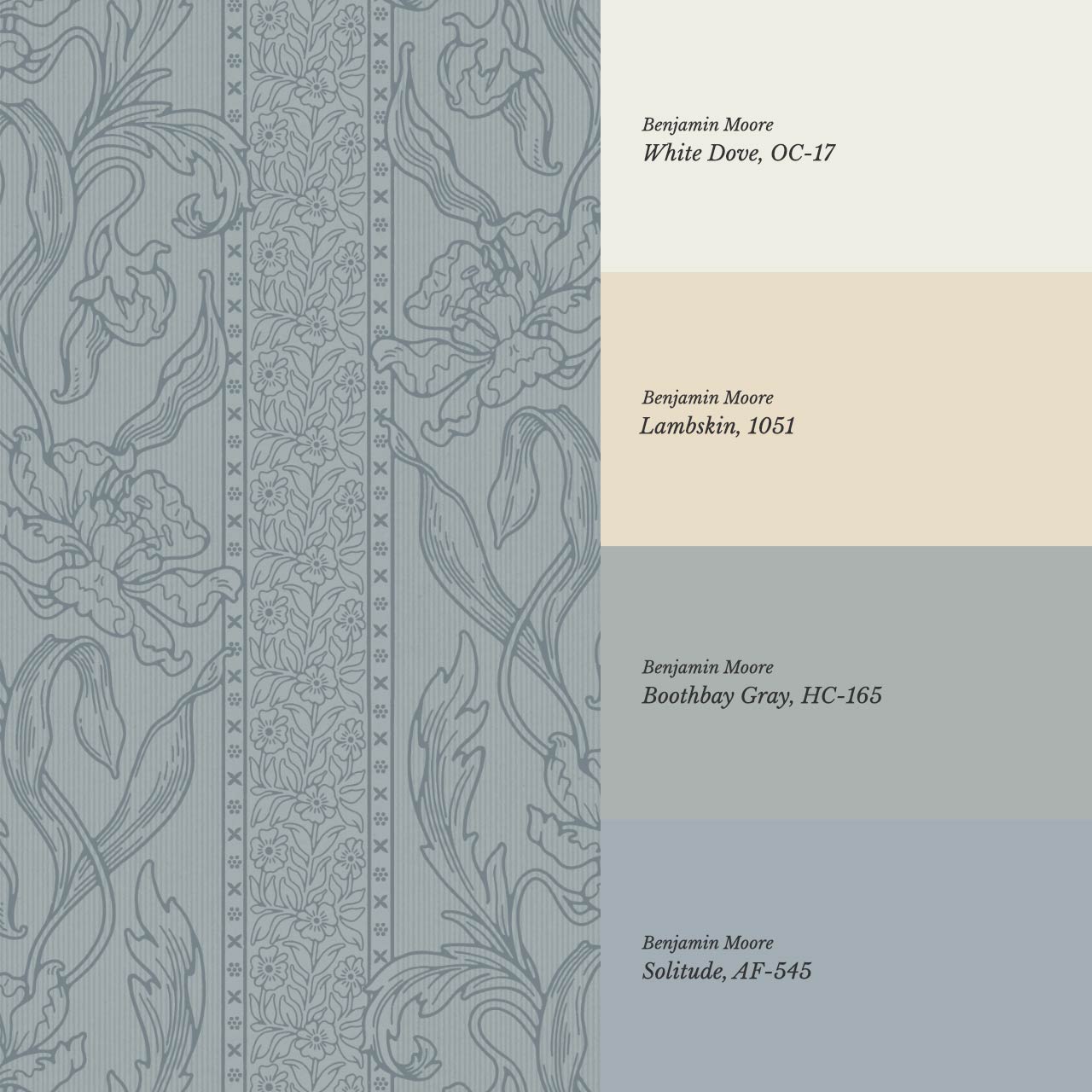 Micaela Art Nouveau Trailing Floral French Blue Wallpaper