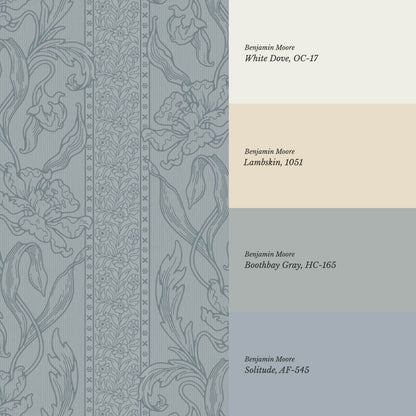Micaela Art Nouveau Trailing Floral French Blue Wallpaper
