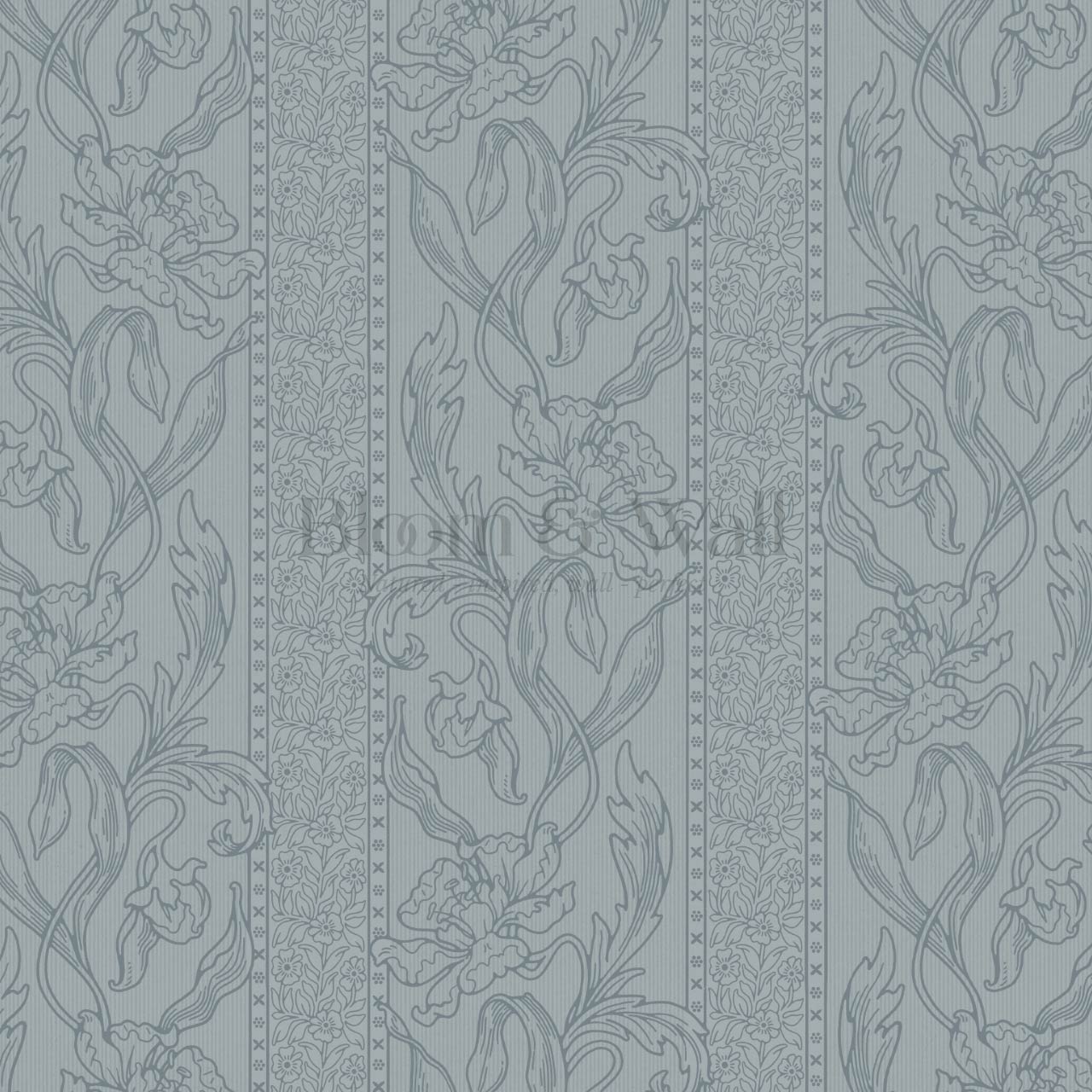 Micaela Art Nouveau Trailing Floral French Blue Wallpaper