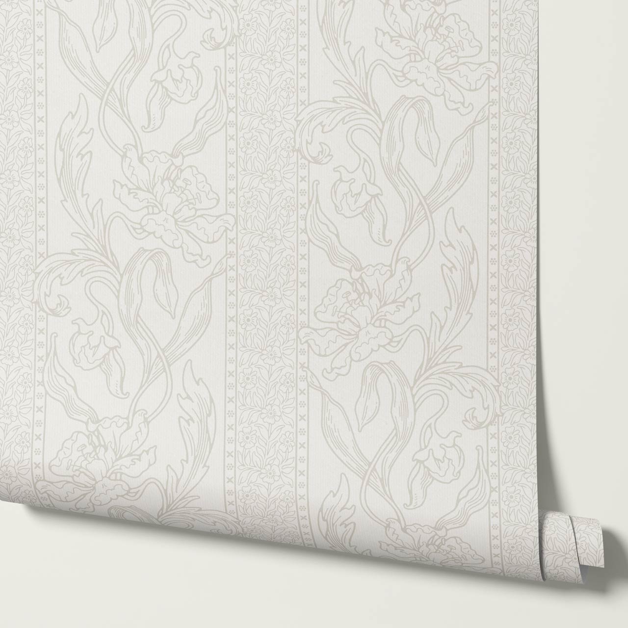 Micaela Art Nouveau Trailing Floral Beige Wallpaper