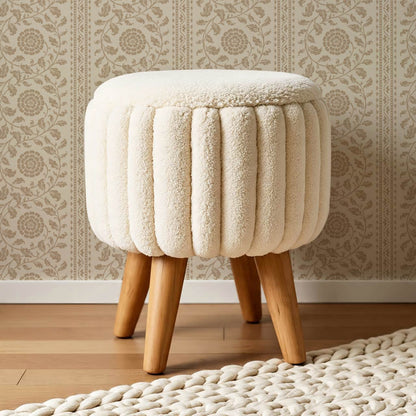 Madelyn Scrolling Floral Stripes Beige Tan Wallpaper