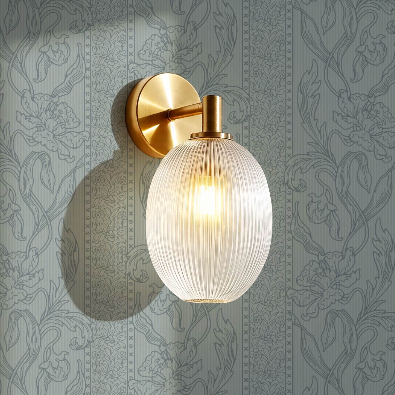 Micaela Art Nouveau Trailing Floral French Blue Wallpaper