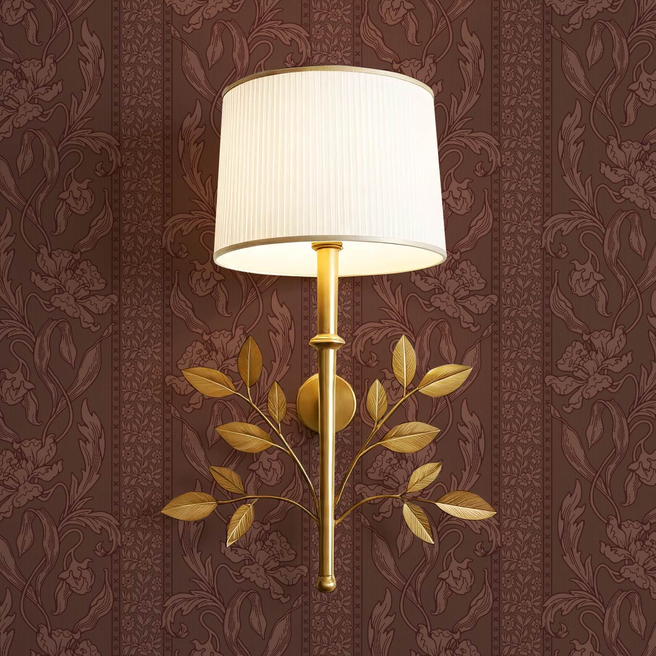 Micaela Art Nouveau Trailing Floral Mahogany Wallpaper