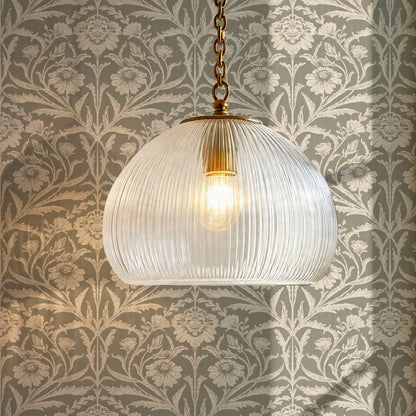 Madison Block Print Floral Damask Beige Wallpaper
