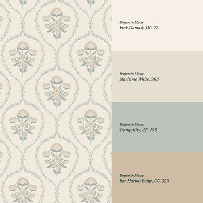 Maeve Country Florals Beige Wallpaper