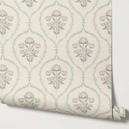 Maeve Country Florals Beige Wallpaper