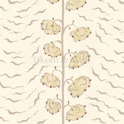 Magdalena Cloud Flowers Neutral Beige Wallpaper