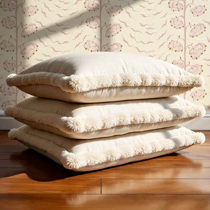 Magdalena Cloud Flowers Blush Cream Wallpaper