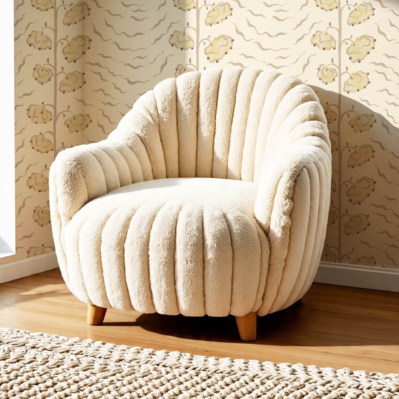 Magdalena Cloud Flowers Neutral Beige Wallpaper