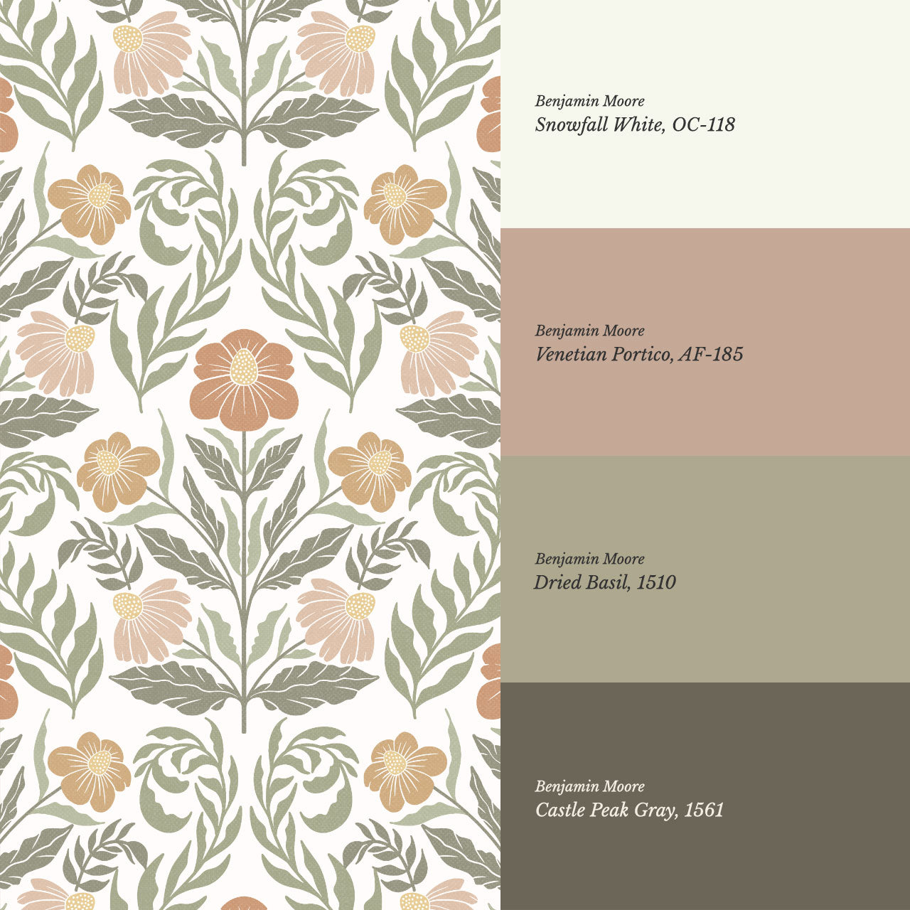 Maggie Daisy Days Green Clay Wallpaper