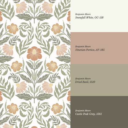 Maggie Daisy Days Green Clay Wallpaper