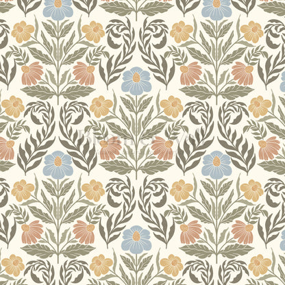 Maggie Daisy Days Garden Green Wallpaper
