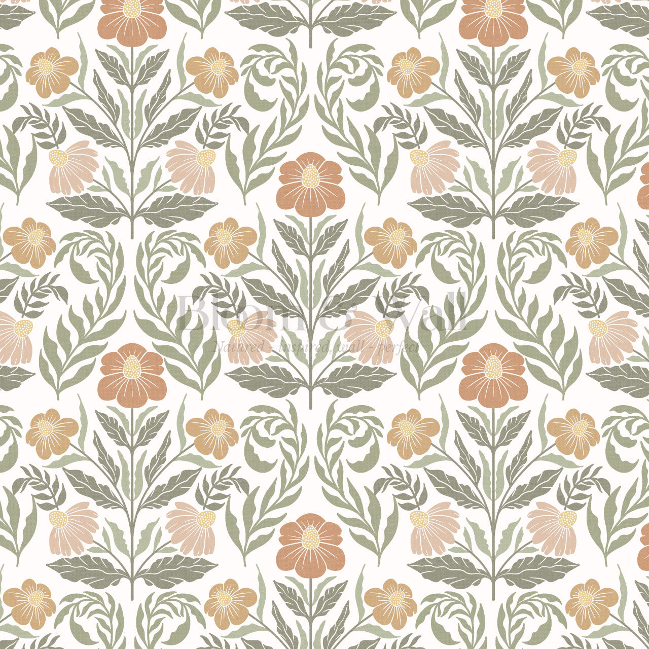 Maggie Daisy Days Green Clay Wallpaper