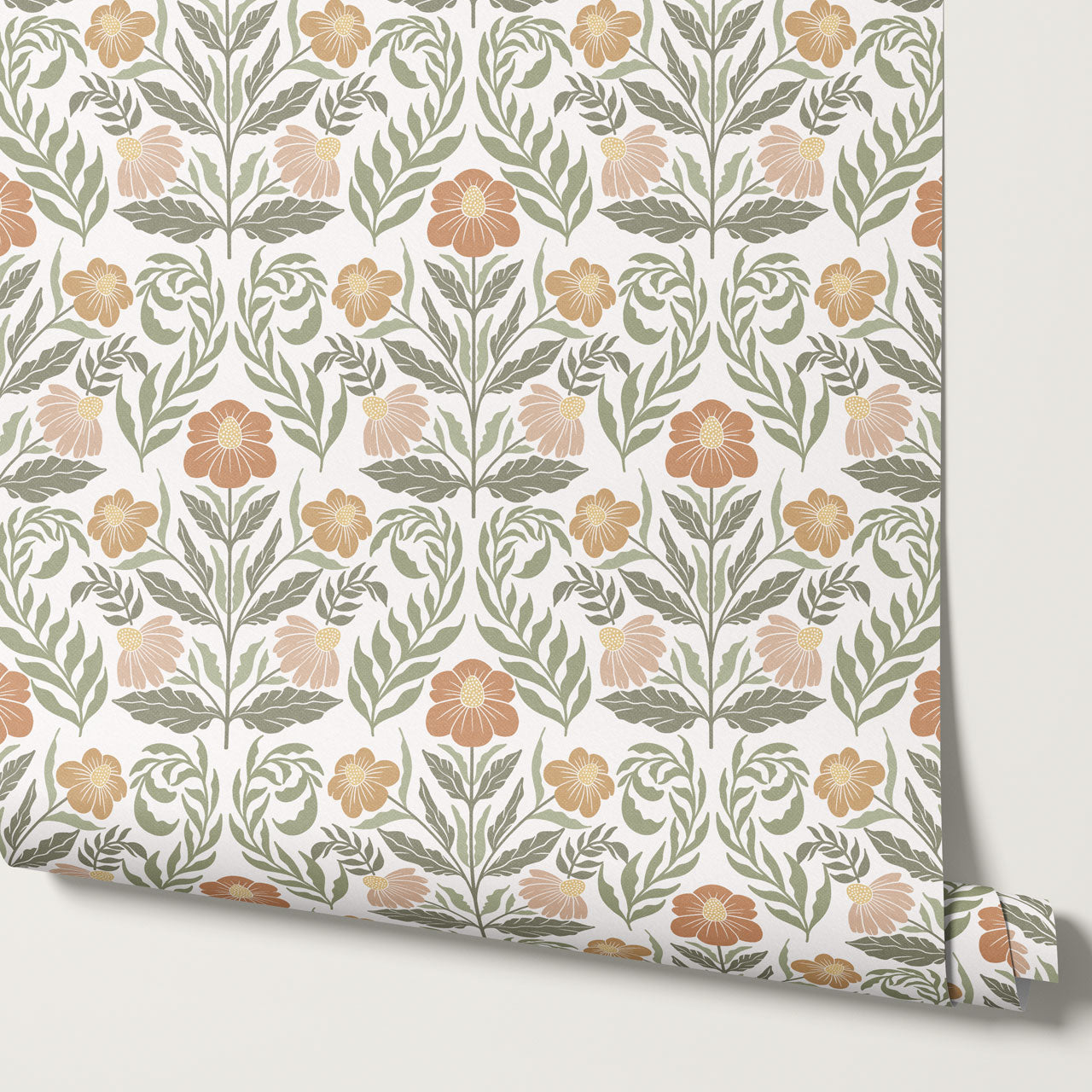 Maggie Daisy Days Green Clay Wallpaper