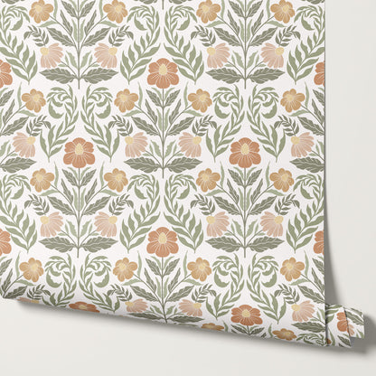 Maggie Daisy Days Green Clay Wallpaper