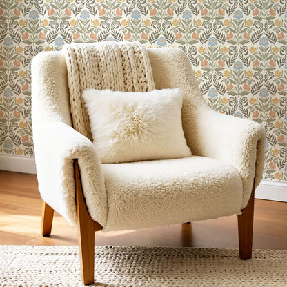 Maggie Daisy Days Garden Green Wallpaper