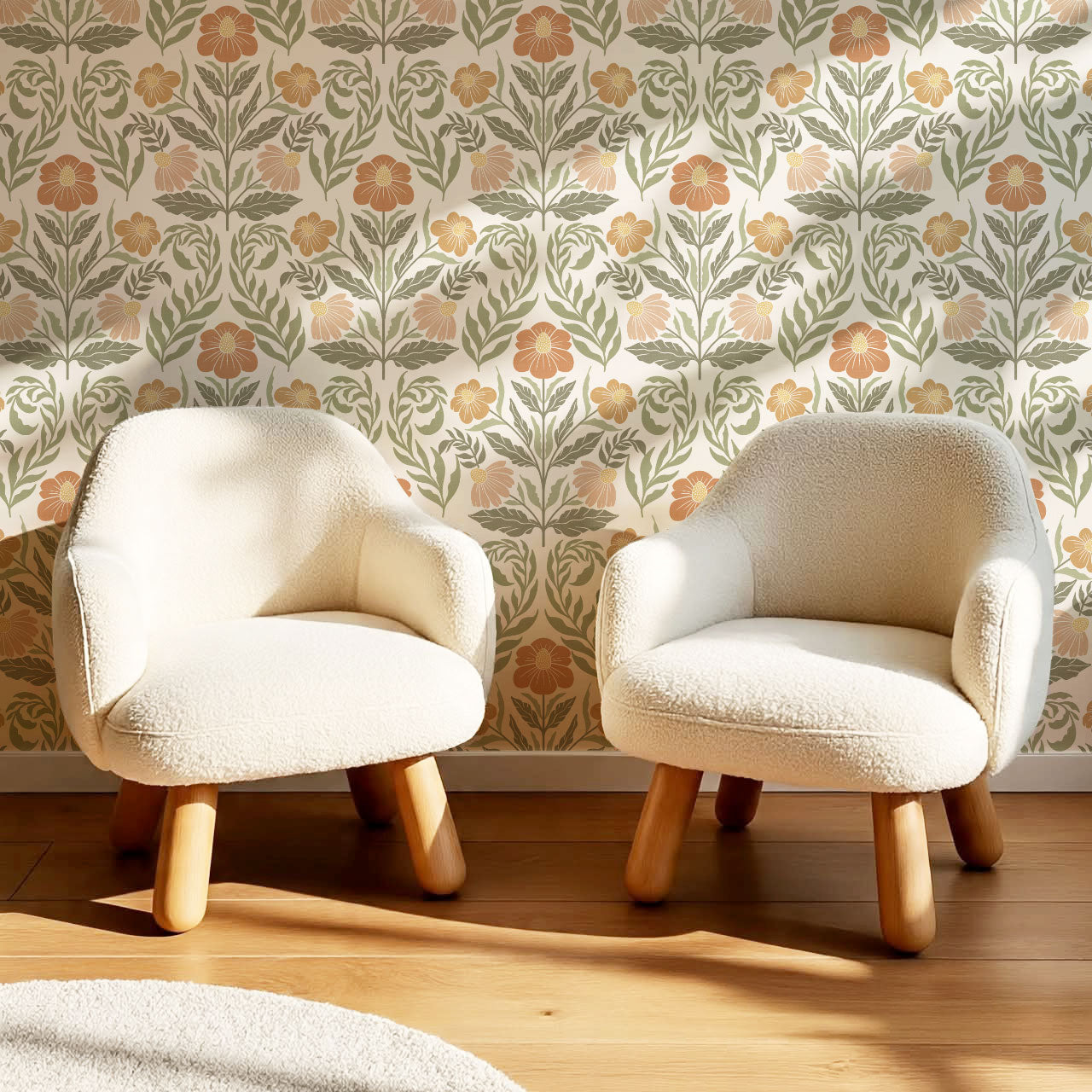 Maggie Daisy Days Green Clay Wallpaper