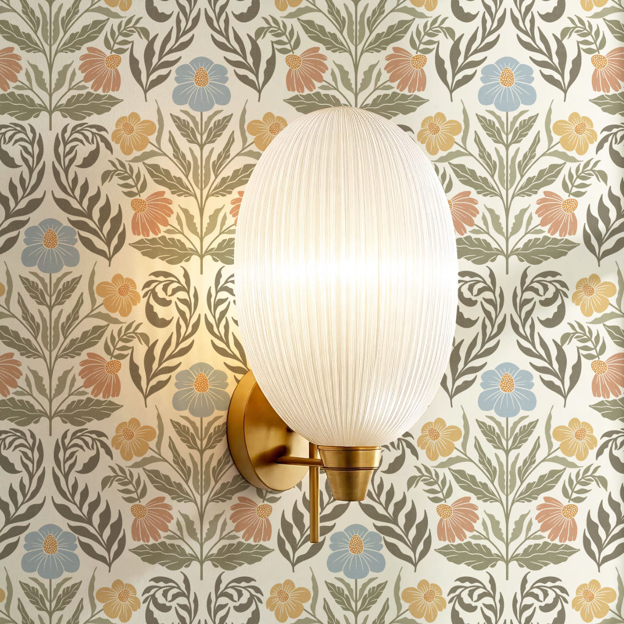 Maggie Daisy Days Garden Green Wallpaper
