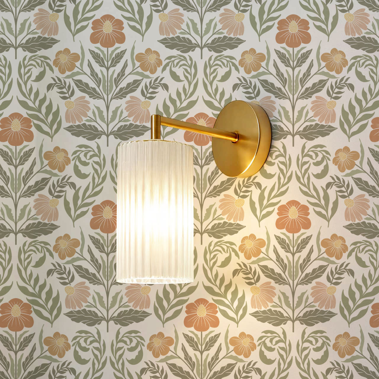 Maggie Daisy Days Green Clay Wallpaper