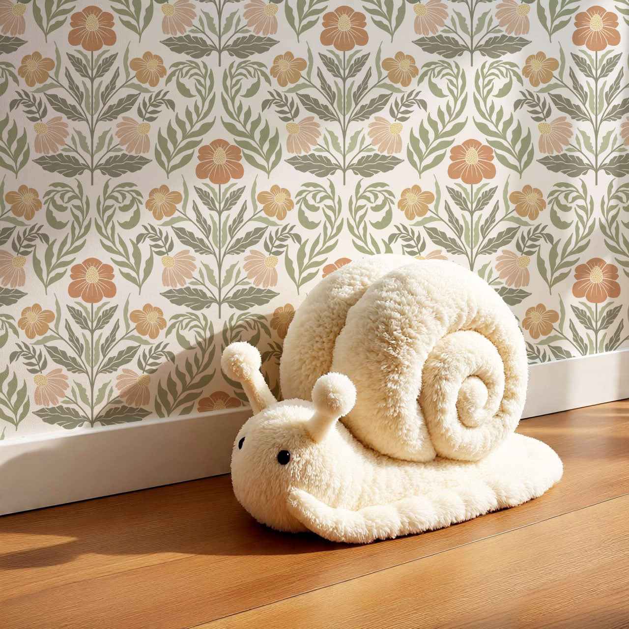Maggie Daisy Days Green Clay Wallpaper