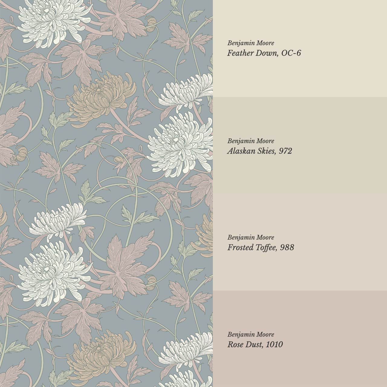 Maile Spider Chrysanthemum Grey Dust Wallpaper