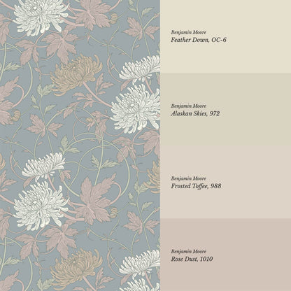 Maile Spider Chrysanthemum Grey Dust Wallpaper