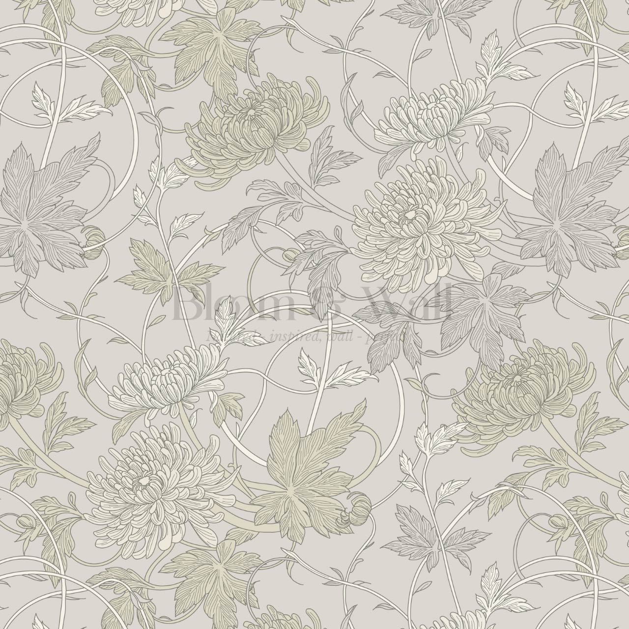 Maile Spider Chrysanthemum Fawn Wallpaper