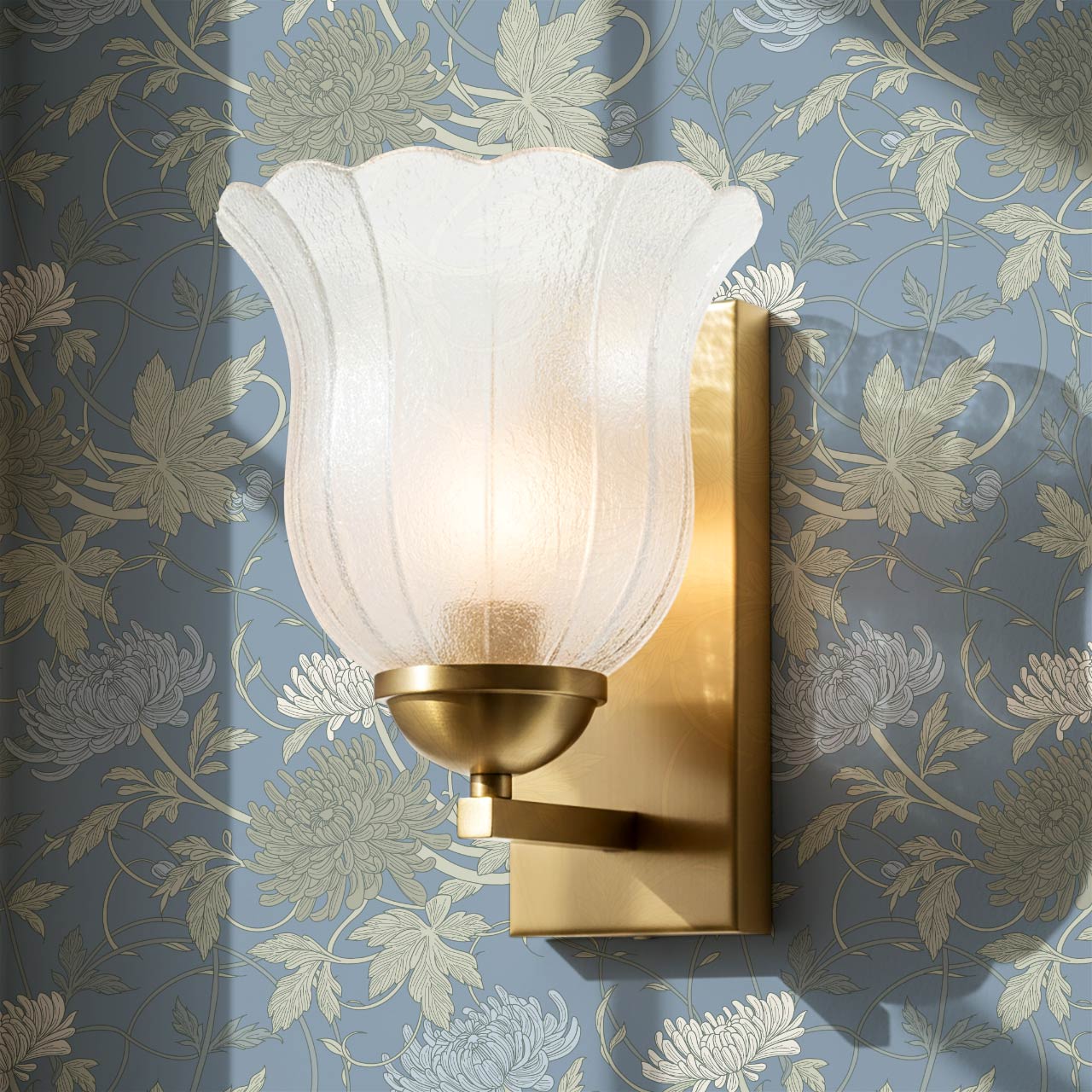 Maile Spider Chrysanthemum Blue Sage Wallpaper