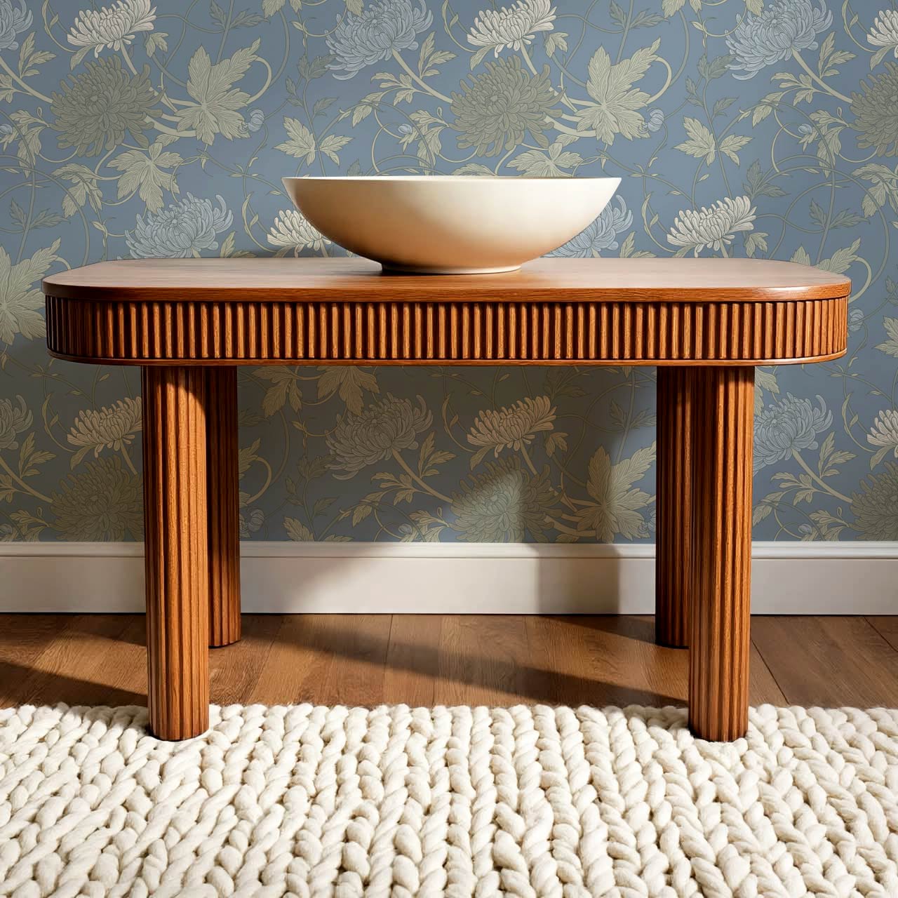 Maile Spider Chrysanthemum Blue Sage Wallpaper