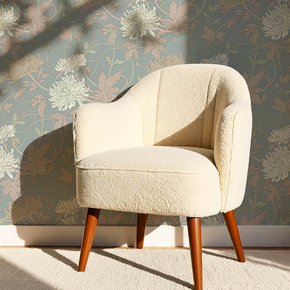 Maile Spider Chrysanthemum Grey Dust Wallpaper