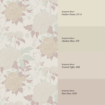 Maira Large Peonies Fawn Wallpaper