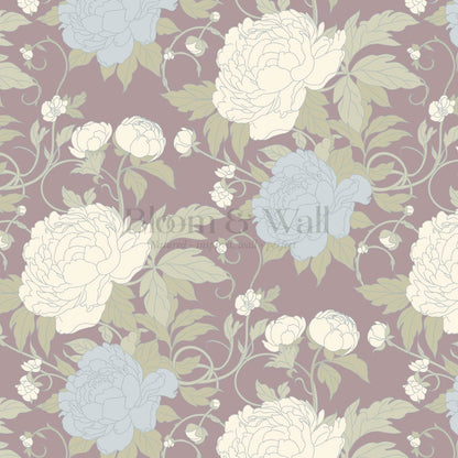Maira Large Peonies Mulberry Wallpaper