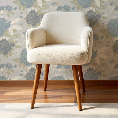 Maira Large Peonies Grey Slate Wallpaper