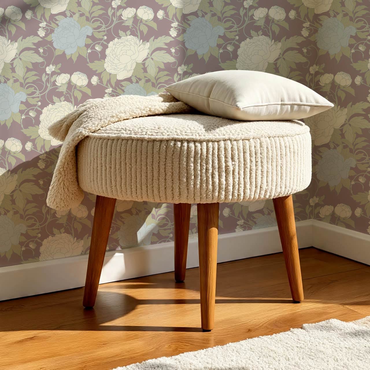 Maira Large Peonies Mulberry Wallpaper