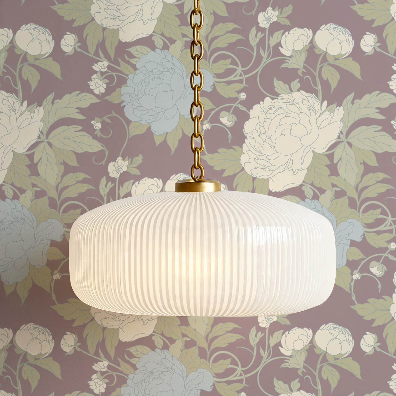 Maira Large Peonies Mulberry Wallpaper
